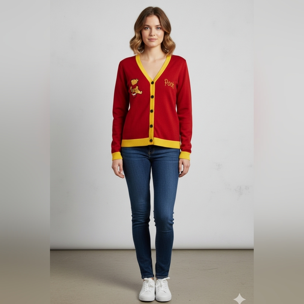 Disney Red and Yellow Pooh Cardigan‎
